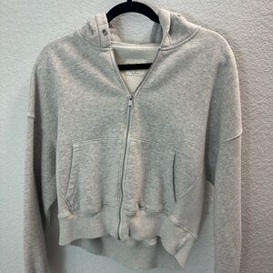 Abercrombie Cropped Gray Zip-Up Hoodie